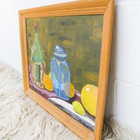 Colorful Still Life Painting Framed and Signed MT