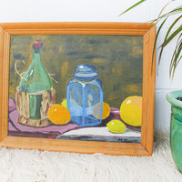 Colorful Still Life Painting Framed and Signed MT