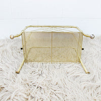 Midcentury Brass Metal Storage Magazine Rack