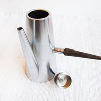 Midcentury Italian Stainless Steel Tea Coffee Pot with Rosewood Handles