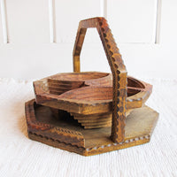 Fold Down Teak or Rose Wood Tray Dish