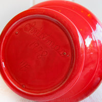 Volcano Cookie Jar With Lid Drip Glaze Red with Black and White Speckled Made in the USA