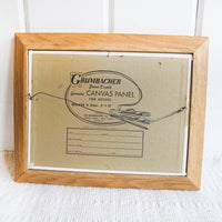 Mountain Landscape Painting with Original Wood Frame