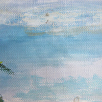 Mountain Landscape Painting with Original Wood Frame