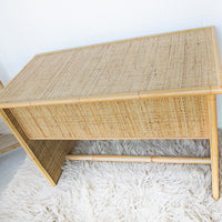 Italian Bamboo Rattan Desk with Two Drawers