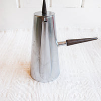 Midcentury Italian Stainless Steel Tea Coffee Pot with Rosewood Handles