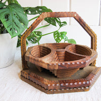 Fold Down Teak or Rose Wood Tray Dish
