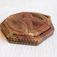 Fold Down Teak or Rose Wood Tray Dish