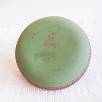 Navajo Pottery Vase in Green, Terracotta, White