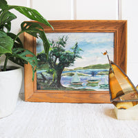Brass Boat Sculpture on Geode Stone Base Curtis Jere Style