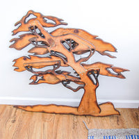 Brutalist Burnt Wood Tree Wall Art