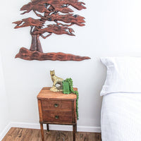 Brutalist Burnt Wood Tree Wall Art