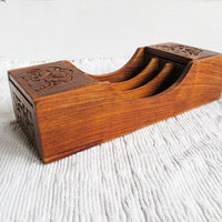 Wood Desk Organizer With Beautiful Carved Details
