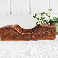 Wood Desk Organizer With Beautiful Carved Details