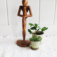 Architectural Sculpture Figure Made of Hand Carved Wood