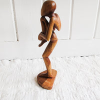 Architectural Sculpture Figure Made of Hand Carved Wood