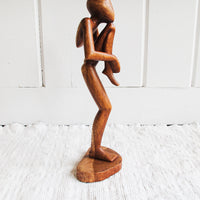 Architectural Sculpture Figure Made of Hand Carved Wood