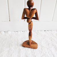Architectural Sculpture Figure Made of Hand Carved Wood