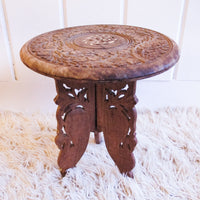 Teak Wood Table with Folding Base Made in India