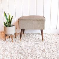 Midcentury Bench Ottoman Seat with Storage