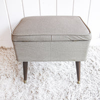 Midcentury Bench Ottoman Seat with Storage
