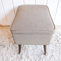 Midcentury Bench Ottoman Seat with Storage