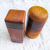 Midcentury Wood Salt and Pepper Shakers