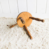 Wood plant Stand Milk Stool with Leather Handle