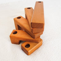 Swivel Danish Wood Candle Holder Candlesticks