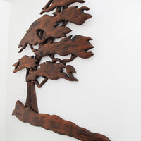 Brutalist Burnt Wood Tree Wall Art