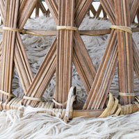 Rattan Table with Five Stools Made In Japan