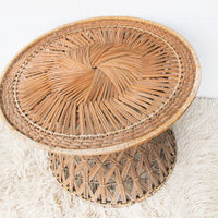Rattan Table with Five Stools Made In Japan