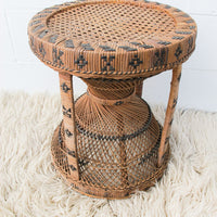 Rattan Table with Five Stools Made In Japan