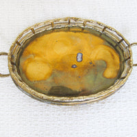 Hollywood Regency Brass Serving Tray with Handles Made in India