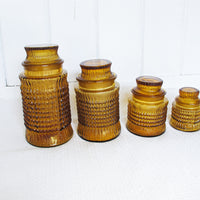 Amber Glass Kitchen Canister Set of Four