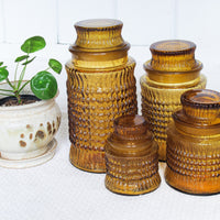 Amber Glass Kitchen Canister Set of Four