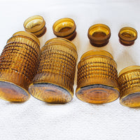 Amber Glass Kitchen Canister Set of Four