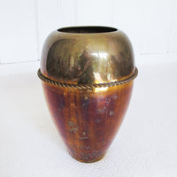 Brass Vase with Rope Detailing Made in India