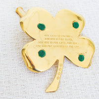 Four Leaf Clover Brass Tray with Pen Holder