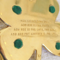 Four Leaf Clover Brass Tray with Pen Holder