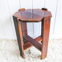 Wood Hexagon Plant Stand Side Table