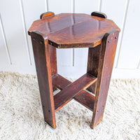 Wood Hexagon Plant Stand Side Table