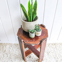 Wood Hexagon Plant Stand Side Table