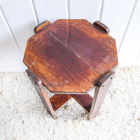Wood Hexagon Plant Stand Side Table