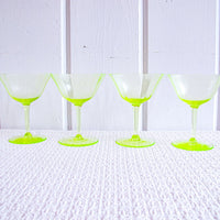 Vaseline Champagne Cocktail Wine Glasses ( 2 Sets of Four Glasses Available and Sold Separately)