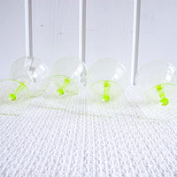 Vaseline Champagne Cocktail Wine Glasses ( 2 Sets of Four Glasses Available and Sold Separately)