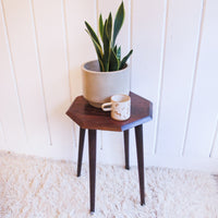 Hexagon Wood Plant Stand Side Table