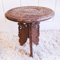 Teak Wood Table with Folding Base Made in India