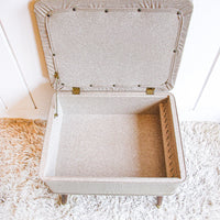 Midcentury Bench Ottoman Seat with Storage