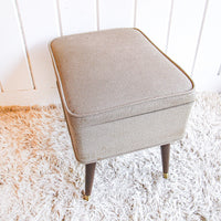 Midcentury Bench Ottoman Seat with Storage